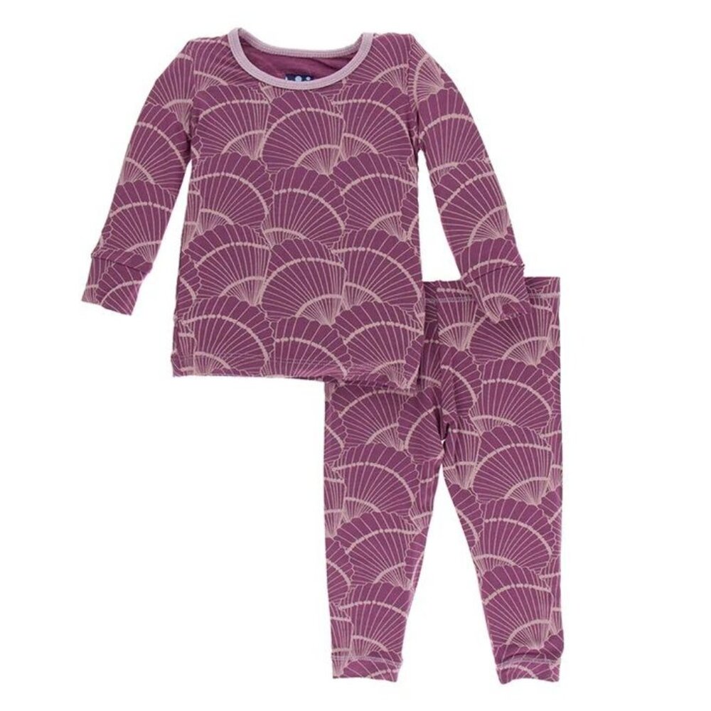 Kickee Pants Purple Fossilized Shell Print Pajamas, Size 14